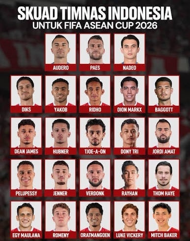Resmi! PSSI Rilis 23 Pemain Timnas Indonesia untuk FIFA ASEAN Cup 2026: Skuad Mewah Bertabur 12 Pemain Abroad