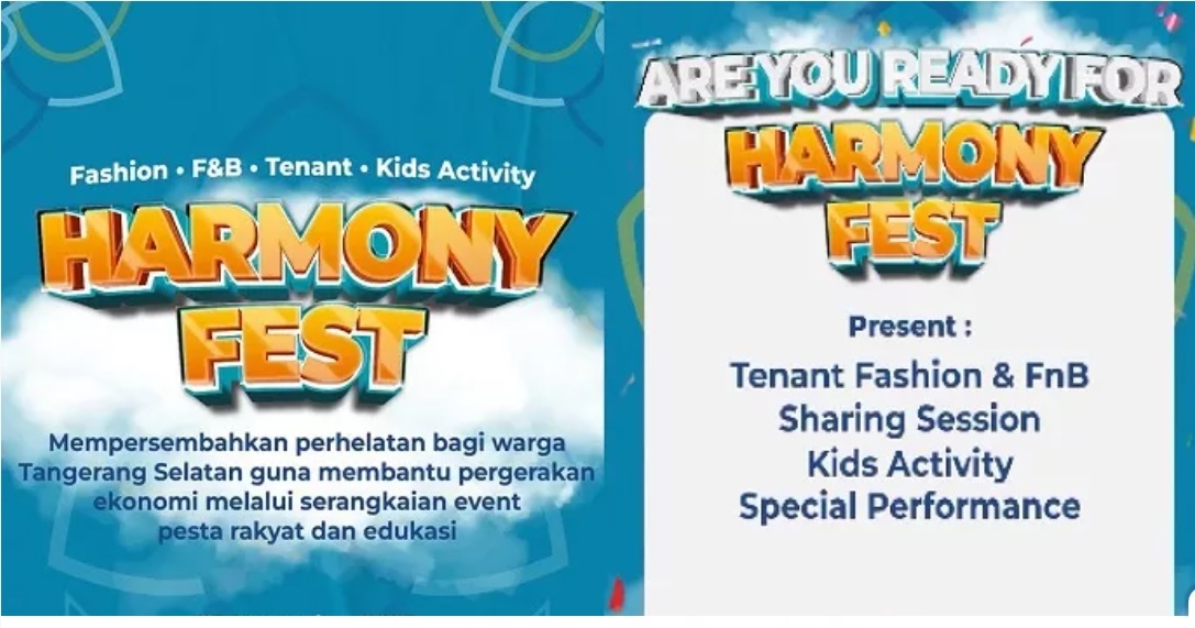 Harmony Fest di Tangsel 25 November 2023, Ada Festival Kuliner hingga Sharing Session dengan Artis Ternama