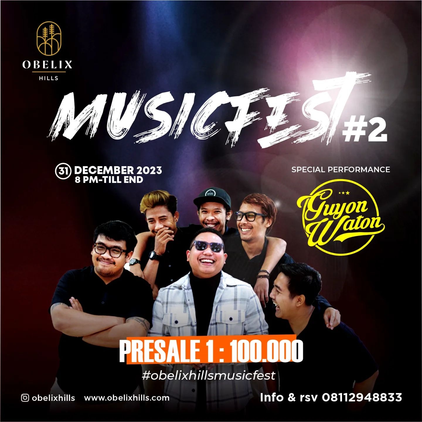 Obelix Hills Music Fest #2, Merayakan Malam Tahun Baru dengan Penuh Keceriaan Bersama Guyon Waton, Cek Lokasinya di Sini 