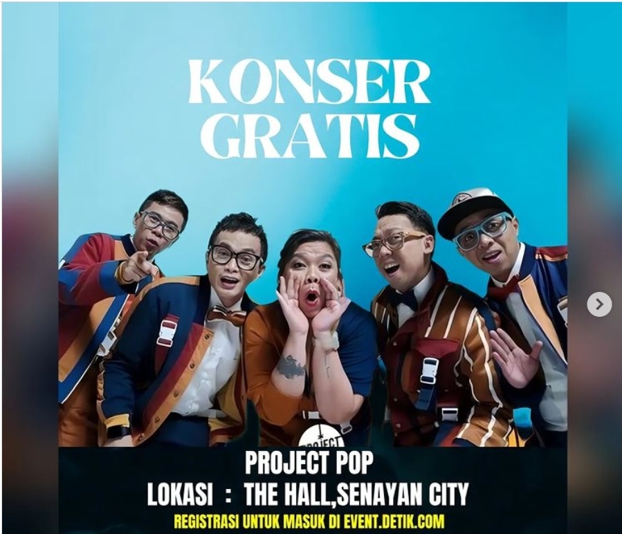Besok! Ada Konser Gratis Project Pop di Jaksel, Cek Lokasi dan Waktunya di Sini