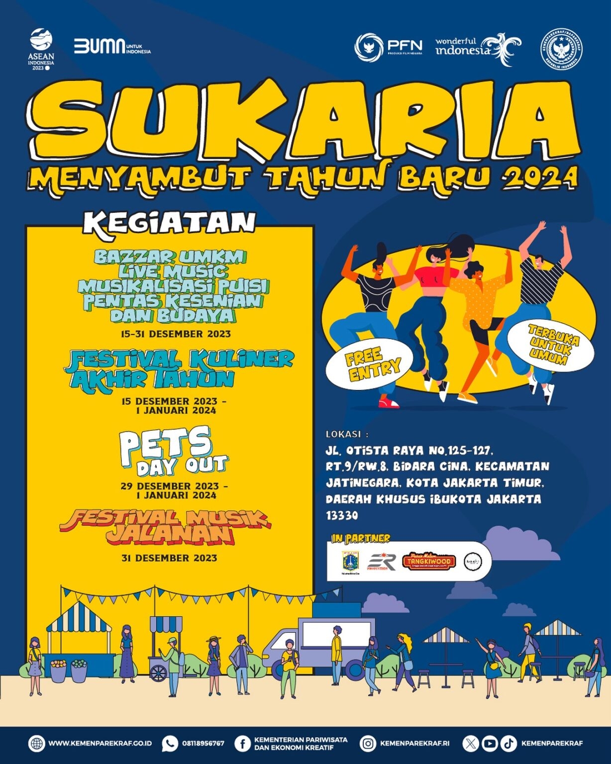 GRATIS! Bersukaria Menyambut Tahun Baru 2024 di Gedung PFN, Ada Live Music hingga Festival Kuliner, Simak Lokasi dan Jadwal Acaranya di Sini