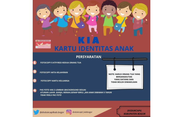 Cara Terbaru Membuat Kartu Identitas Anak atau KIA, Cukup Mudah Asalkan Orang Tua Mau Mengurus Langsung ke Dukcapil