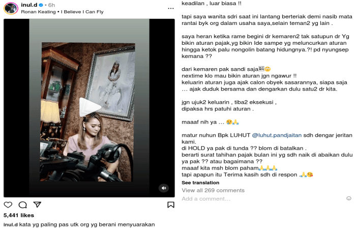 Kenaikan Pajak Hiburan 40 hingga 75 Persen Mau Ditunda, Inul Daratista: Next Time Bikin Aturan Jangan Ngawur!