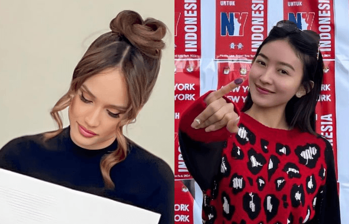 Momen Pemilu 2024, Adu Gaya Cinta Laura dan Natasha Wilona Nyoblos di New York, Siapa Paling Modis?