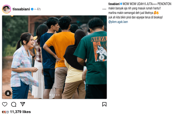 Film Agak Laen Tembus 6 Juta Penonton, Tissa Biani jadi Bersemangat Jualan Tiket