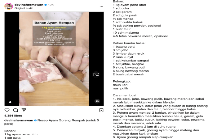 Ayam Goreng Rempah Ala Chef Devina, Gurih dan Nendang di Lidah, Pas Buat Menu Buka Puasa Ramadhan 
