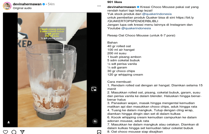 Kreasi Mengolah Hidangan Oat Rendah Kalori nan Lezat dari Chef Devina, Mantap Disantap saat Berbuka Puasa