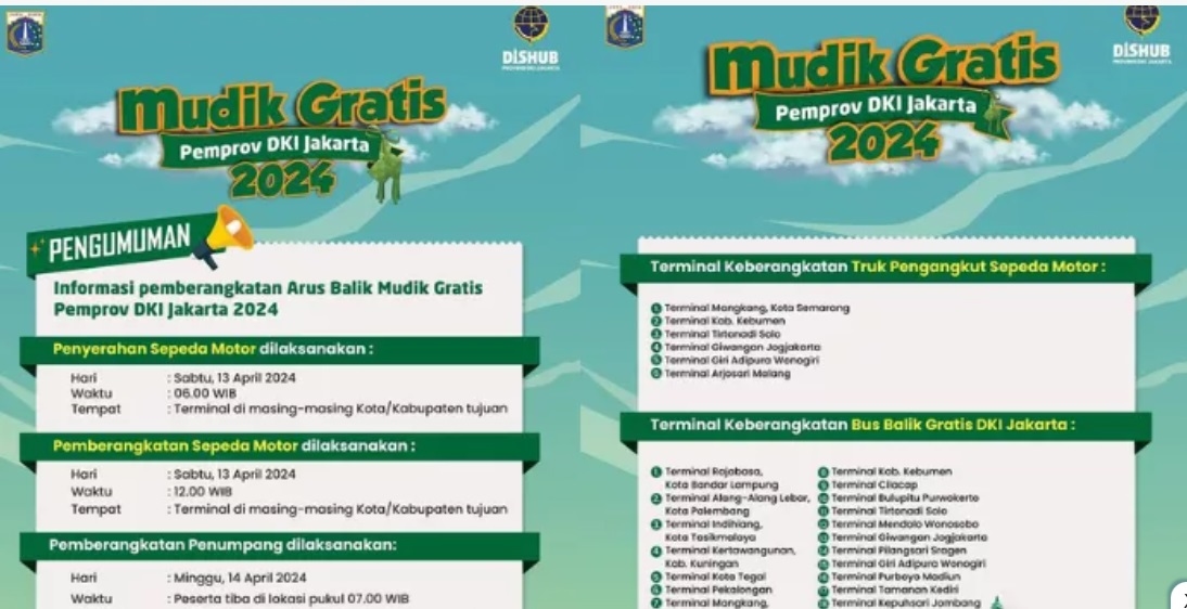 Mau Ikut Balik Gratis ke Jakarta?  Berikut Daftar Terminal Keberangkatan Bus Pada Minggu 14 April 2024, Simak Selengkapnya di Sini