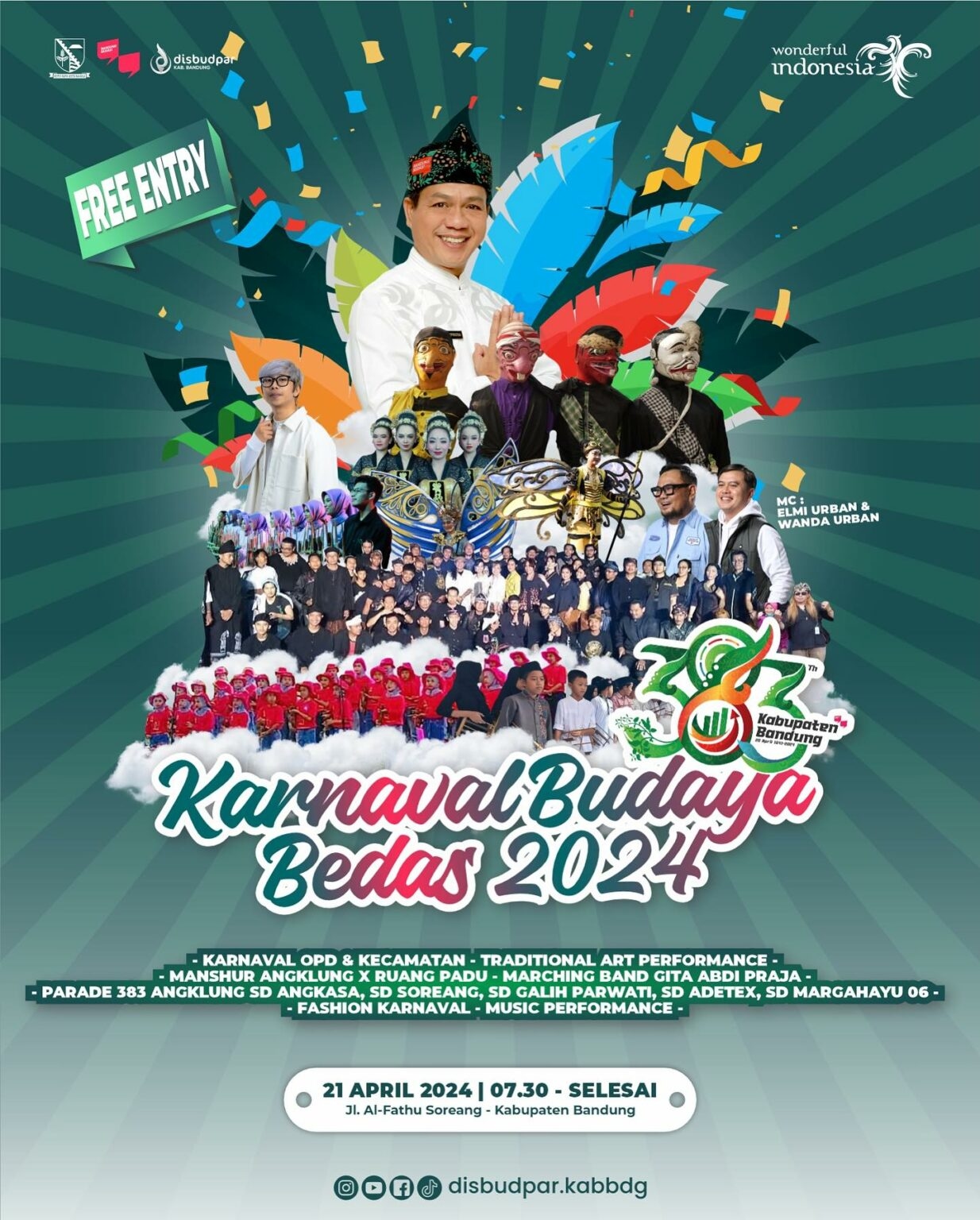 GRATIS! Karnaval Budaya Bedas 2024, Berikut Rangkaian Acara Perayaan HUT ke-383 Kabupaten Bandung