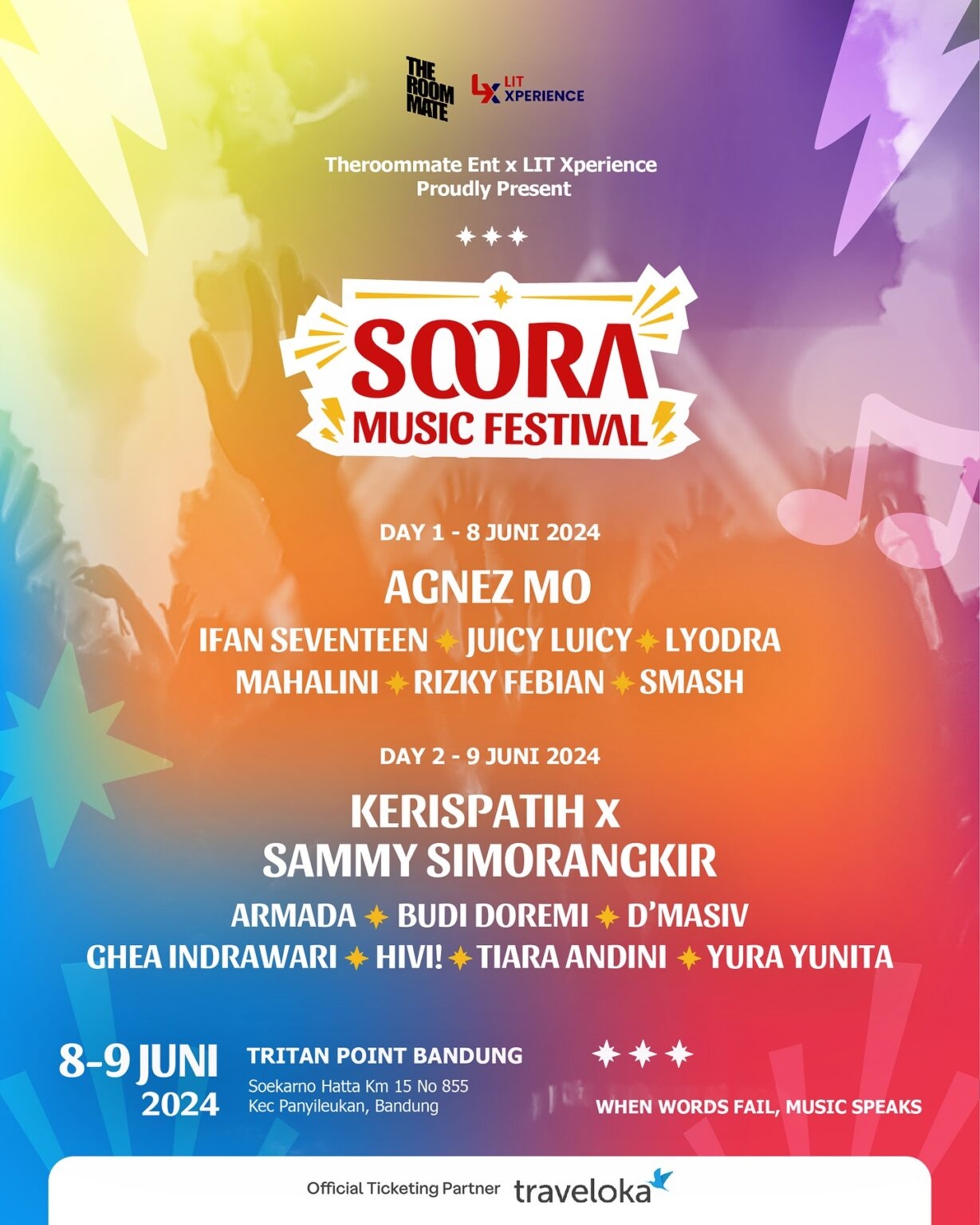 SERBU! Festival Musik Soora 2024 di Tritan Point Bandung, Ada Agnez Mo hingga Yura Yunita, Catat Tanggal dan Segini Harga Tiketnya