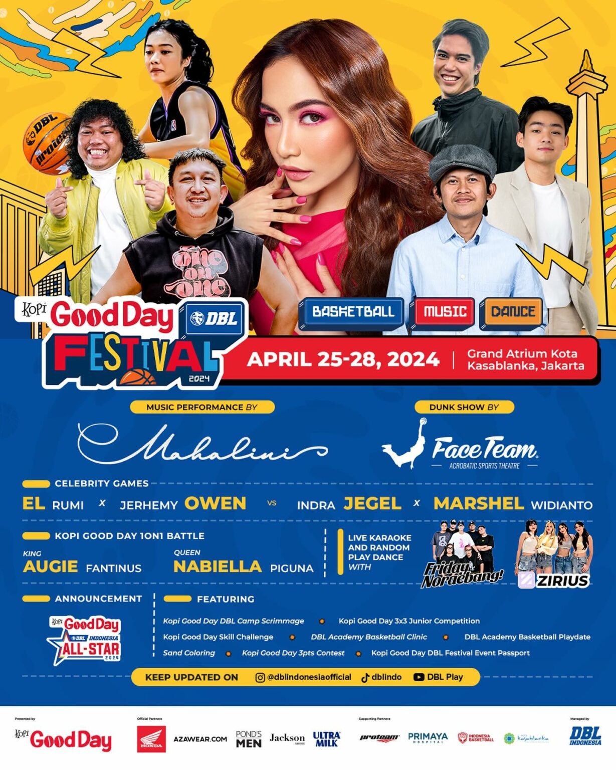 Akhir Pekan Bersama Good Day DBL Festival 2024 di Mall Kota Kasablanka, Ada Mahalini, Marshel Widianto, El Rumi hingga Friday Noraebang