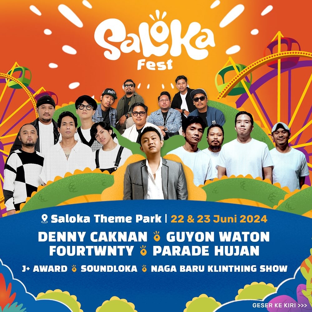 JANGAN LUPA! Denny Caknan, Guyon Waton, Sheila On 7 hingga Fourtwnty Bakal Manggung di Saloka Fest 2024, Segini Harga Tiketya