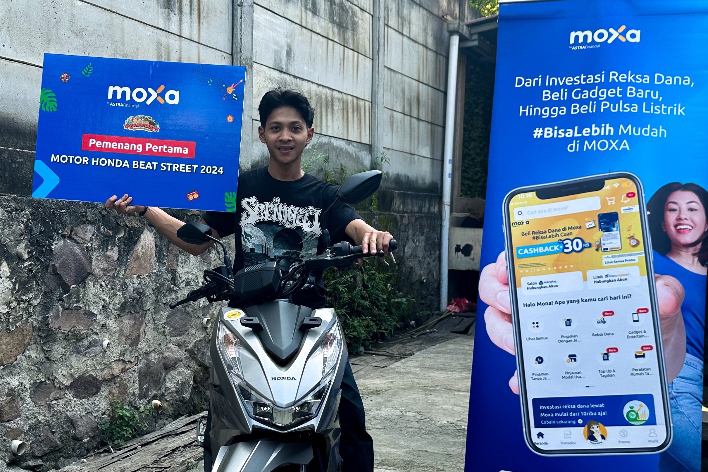 Kisah Ovan Tio Juara Pertama Permainan Ambil Emas Batangan di acara FIFGROUP 35th Localicious, Moxa Serahkan Hadiah Honda Beat 