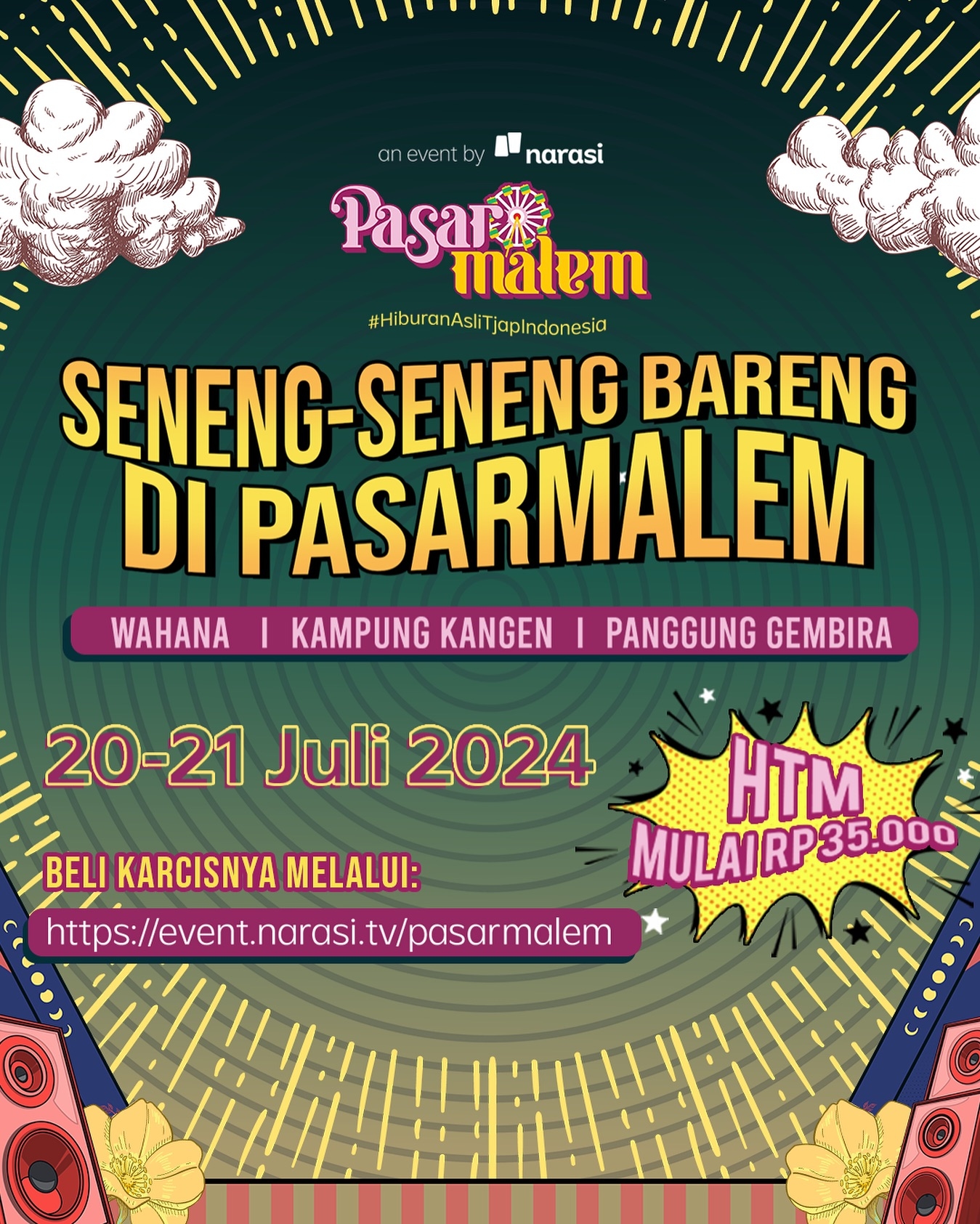 Ayo! Seneng-seneng Bareng di Pasar Malem, Lokasinya di Parkir Timur GBK Senayan, Dihibur Armada dan Tipe-X, Harga Karcisnya Cuma Rp 35 Ribu Lho...