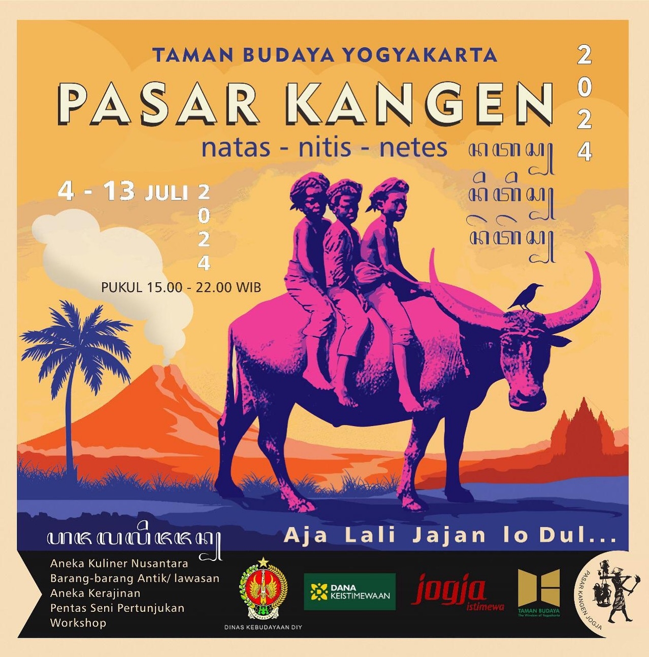 YUK! Kita Meriahkan NATAS NITIS NETES di Pasar Kangen Jogja, Ada Festival Kuliner Nusantara hingga Bazar Barang Antik, Mulai Digelar Akhir Pekan ini