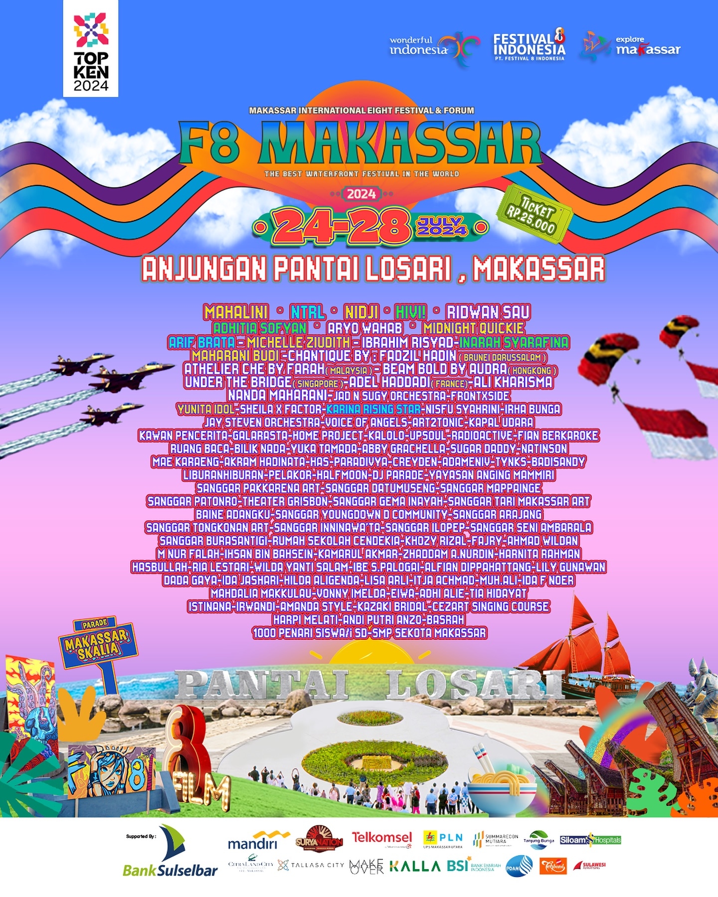 Harga Tiketnya Cuma Rp 25 Ribu, Festival F8 Makassar Bakal Dimeriahkan Puluhan Musisi Lintas Negara, di Anjungan Pantai Losari, hingga Akhir Pekan Ini