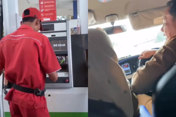 Diduga Meremehkan Pegawai SPBU, Oknum Berseragam PNS Isi Bensin Mobil Rp10 Ribu Sambil Tertawa Cekikikan