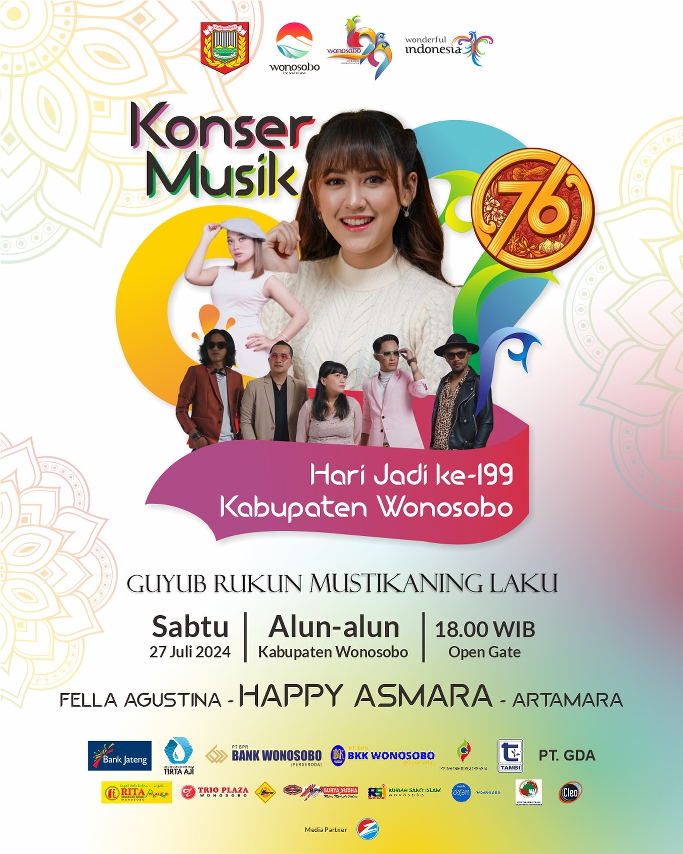 CATAT! Malam Minggu Besok Ada Konser Gratis Happy Asmara hingga Fella Gustina di Wonosobo, Dalam Rangka Memperingati Hari Jadi ke-199, Cek Lokasinya