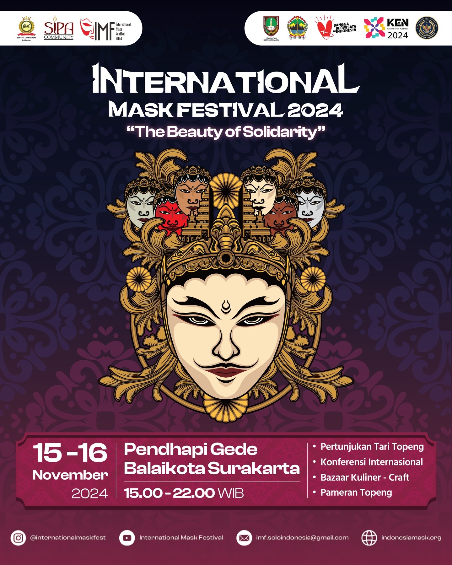 GRATIS! IMF 2024 Bakal Digelar di Solo Pertengahan Bulan Depan, Menyuguhkan Ragam Budaya Lewat Keindahan Seni Topeng, Berikut Rangkaian Acaranya