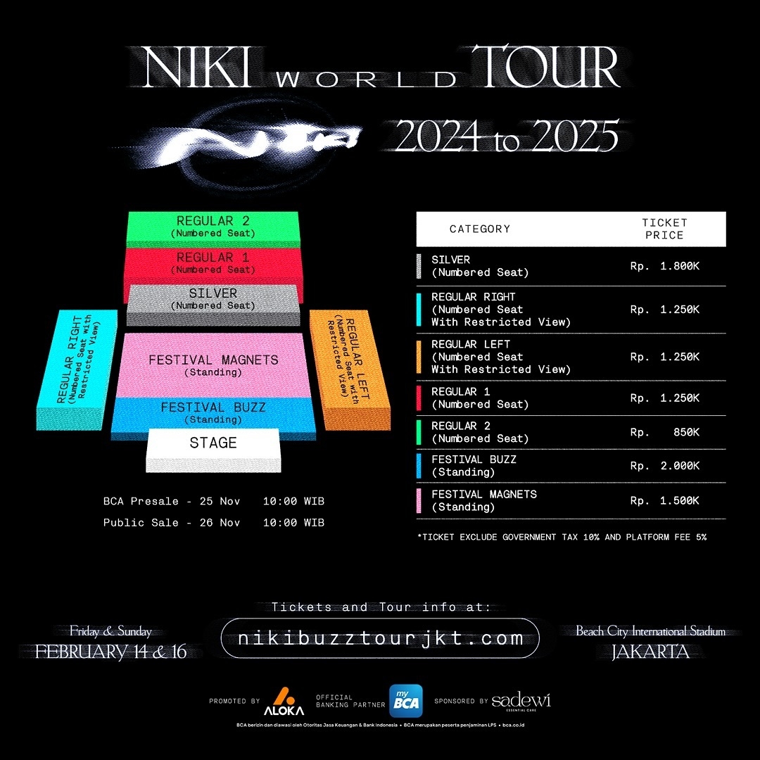 Resmi Dirilis Hari Ini, Berikut Kategori dan Harga Tiket Konser NIKI Buzz di BCIS Ancol Jakarta pada 14-16 Februari 2025