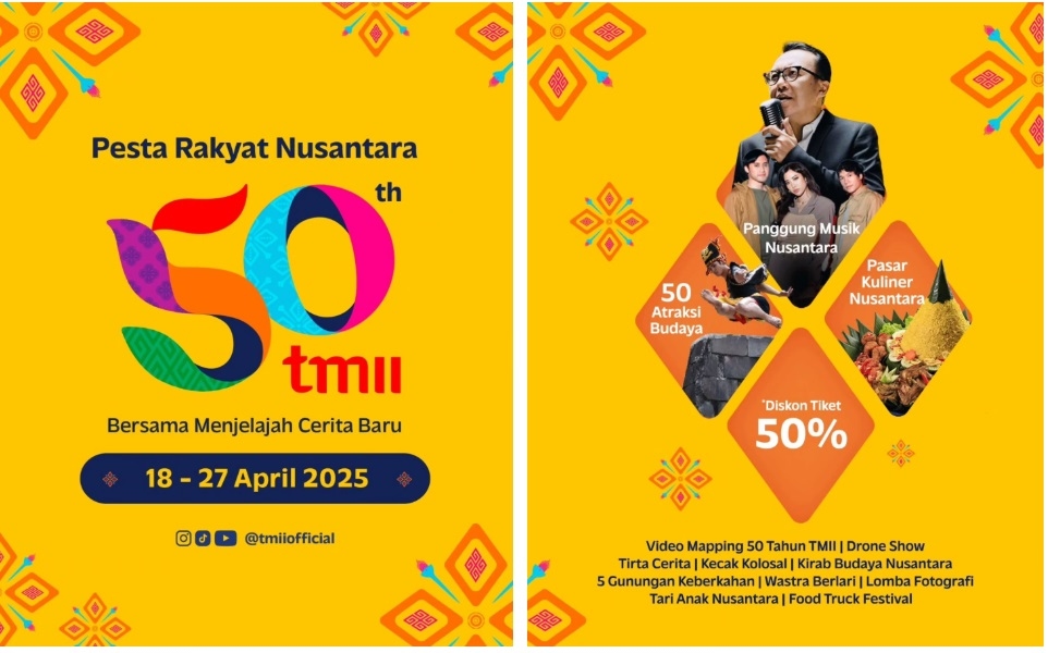 Asyik! TMII Gelar Pesta Rakyat Nusantara 2025: Ada 50 Atraksi Budaya, Panggung Musik, Pasar Kuliner hingga Diskon Tiket 50 Persen, Catat Tanggalnya!