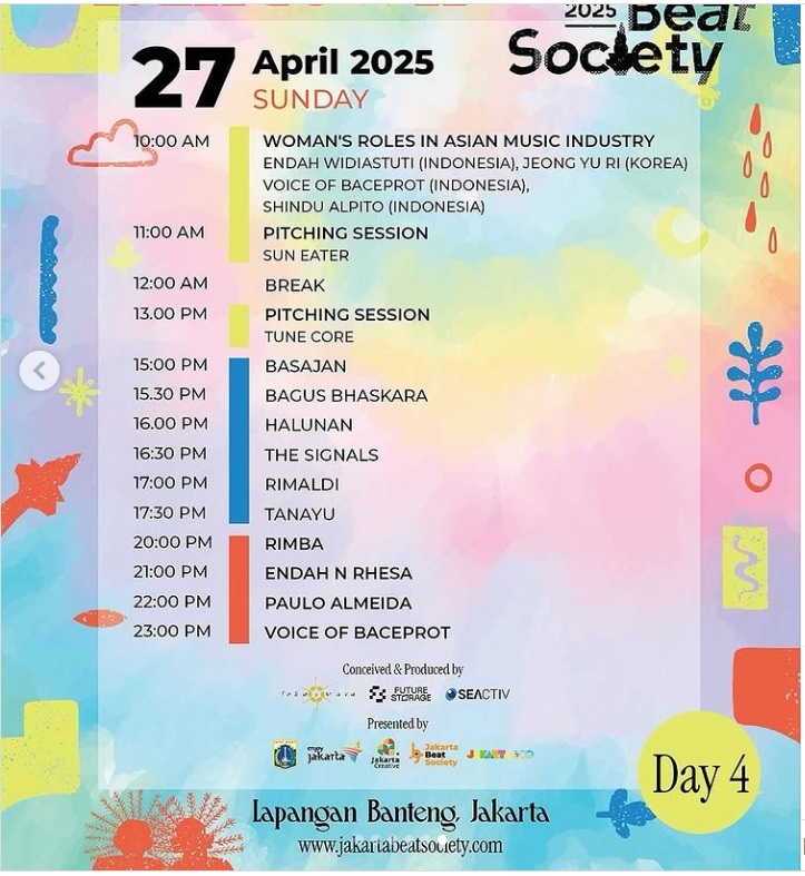 Hari Ini Terakhir! Konser Gratis Jakarta Beat Society 2025 Menghadirkan Endah n Rhesa, Paulo Almeida, hingga Voice of Baceprot, Simak Lineup Lengkap