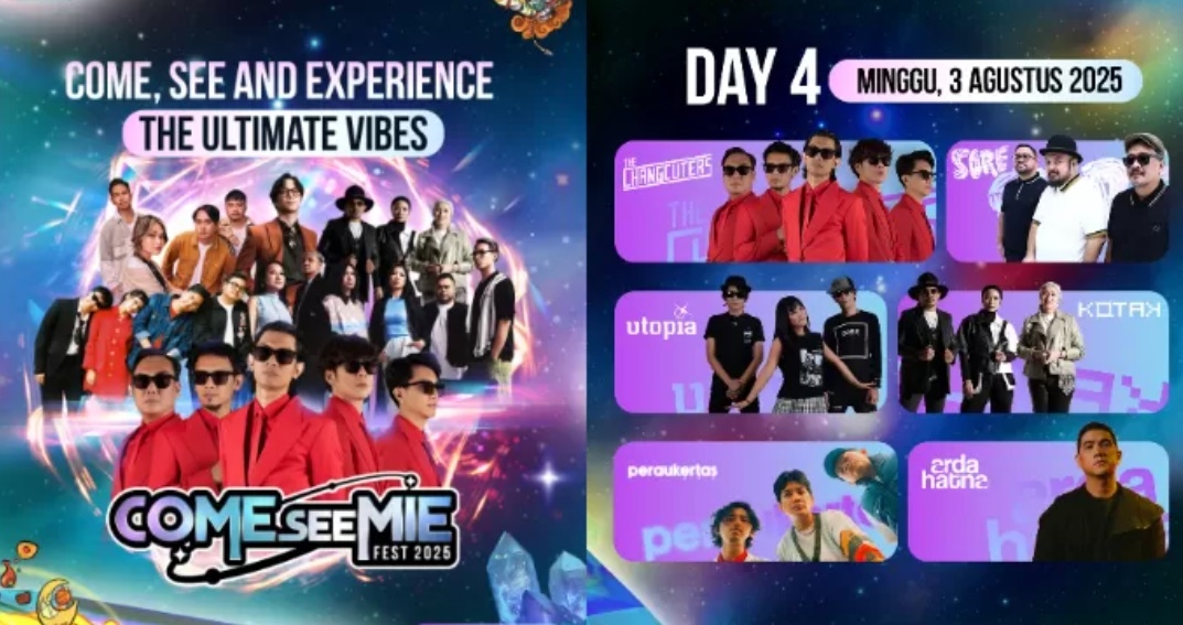 Jangan Lupa! Konser Gratis The Changcuters dan Kotak Band  di Kiara Artha Park Bandung, Hari Ini Terakhir Come See Mie Fest 2025, Simak Rundown Acara