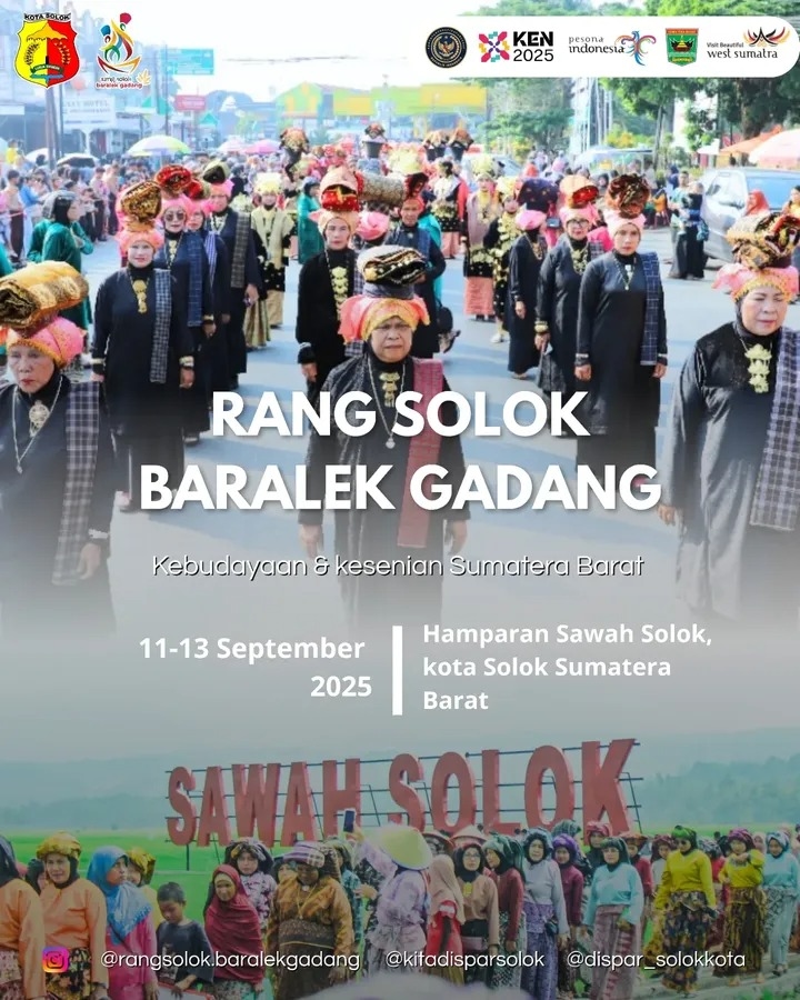 Catat! Rang Solok Baralek Gadang 2025 Digelar 11–13 September, Berikut Rangkaian Acaranya