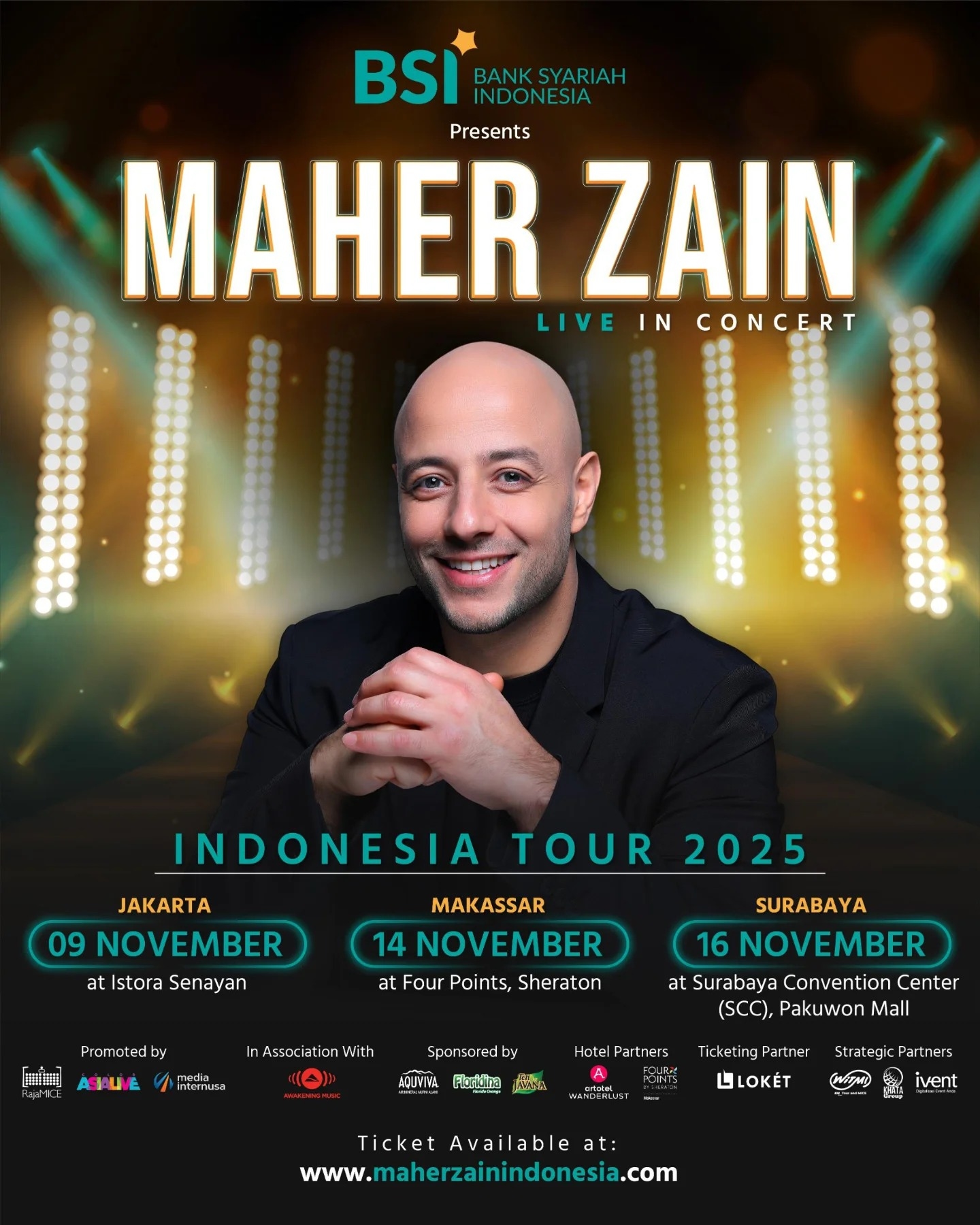 Maher Zain Live in Concert  Indonesia Tour 2025: Jakarta, Makassar, dan Surabaya:  Cek Jadwal dan  Harga Tiketnya!