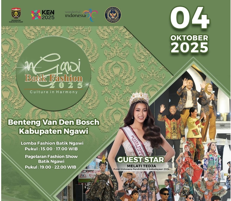Gratis! Ngawi Batik Fashion 2025 Digelar di Benteng Van Den Bosch Sabtu Besok, Simak Rangkaian Acaranya