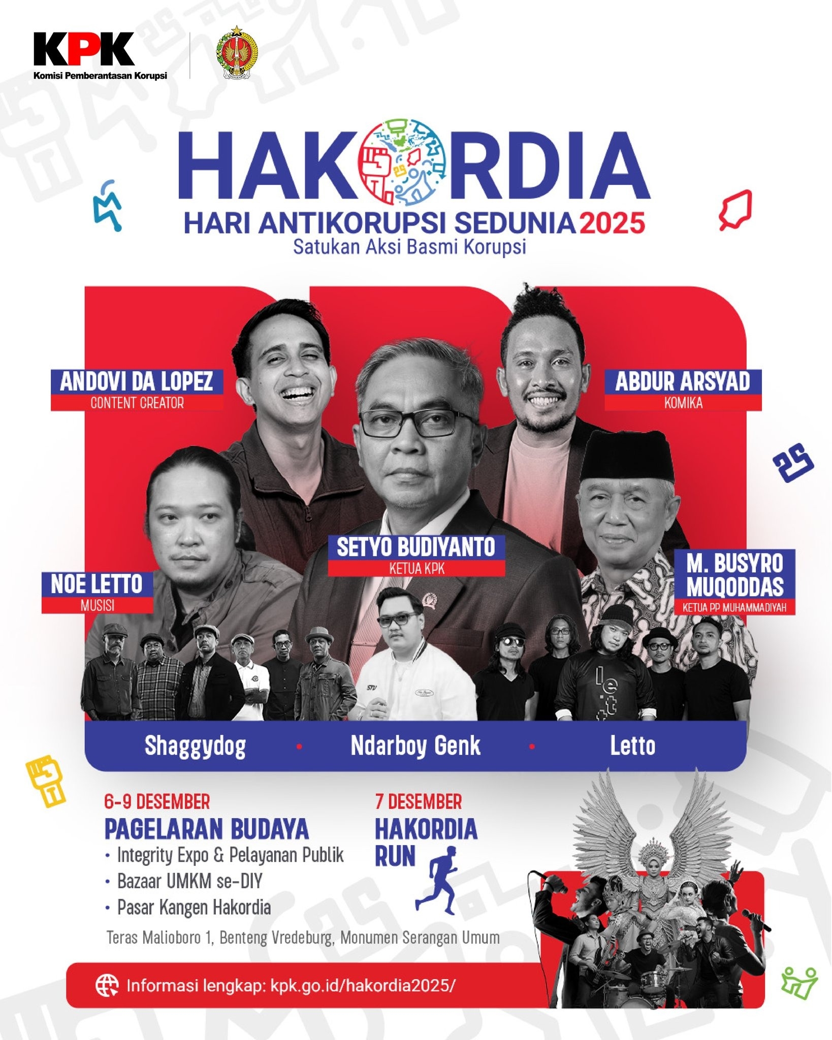Puncak Hakordia 2025 Digelar di Kawasan Malioboro Yogyakarta Akhir Pekan Ini, Dimeriahkan Ndarboy Genk, Shaggy Dog, hingga Letto, Gratis!