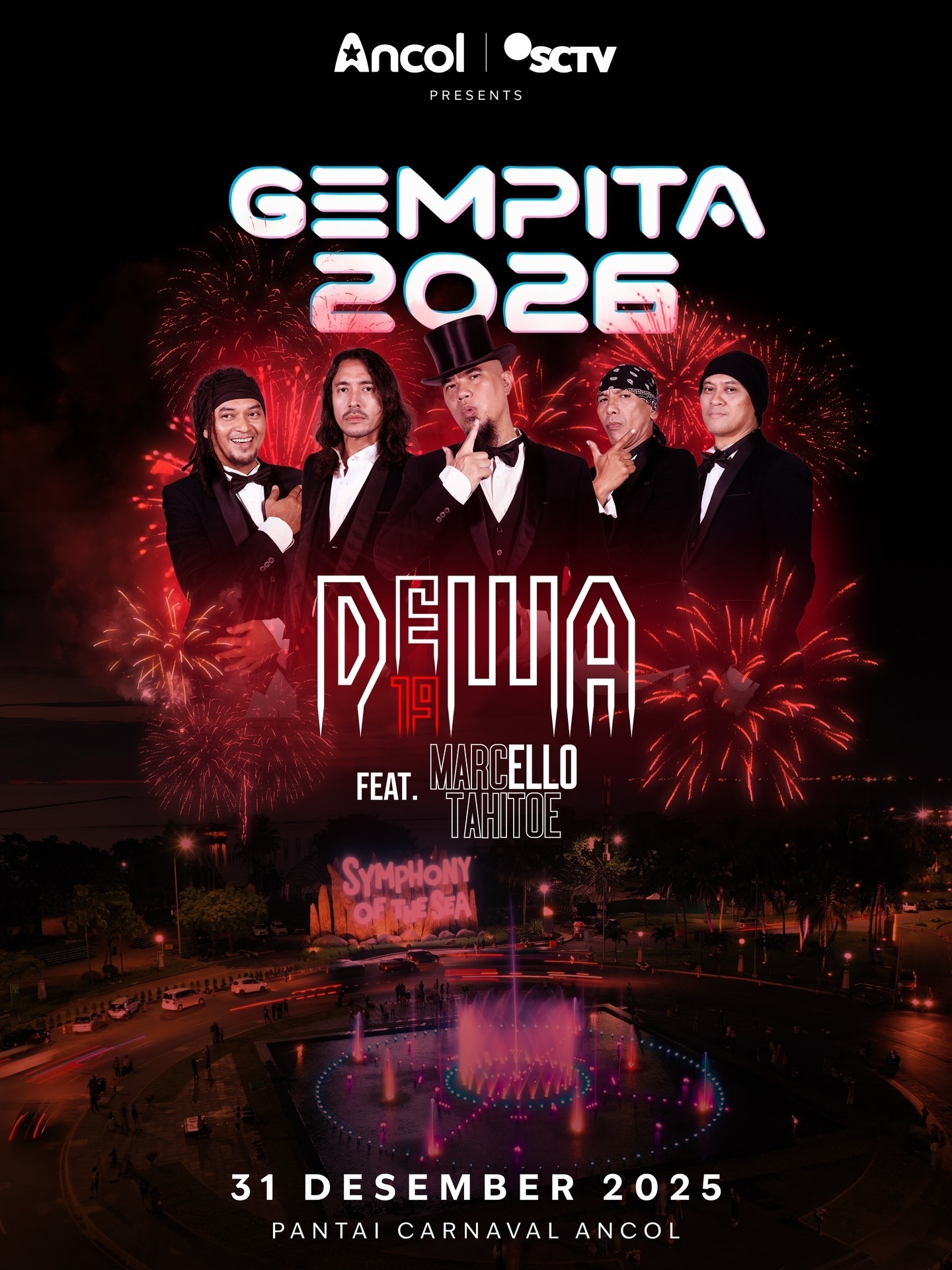 Malam Tahun Baru 2026, Dewa 19 feat Ello bakal Meriahkan Gempita di Pantai Carnaval Ancol, Cek Info Lengkapnya