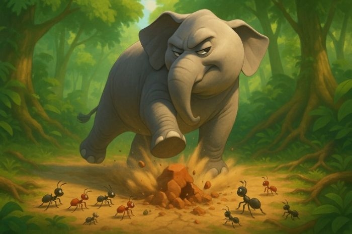 Dongeng Anak: Gajah Sombong Versus Semut