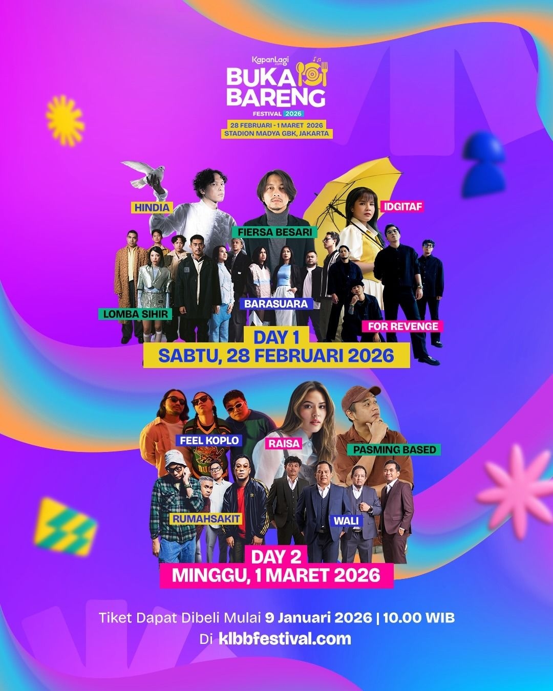 KLBB Festival 2026 Kembali Hadir di Stadion Madya GBK pada Akhir Februari, Hadirkan 11 Musisi Top Indonesia, Berikut Daftarnya