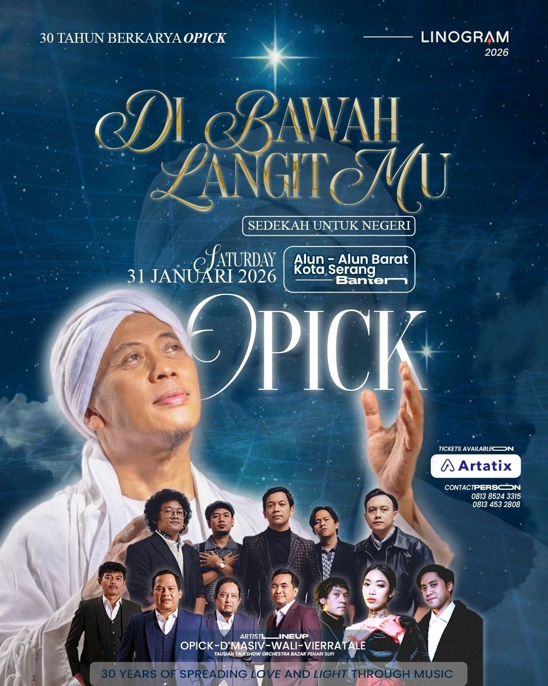 Jangan Lupa! Akhir Bulan Ini Ada Konser Opick Di Bawah LangitMu di Alun-Alun Barat Kota Serang, Dimeriahkan Wali Band, D’Masiv, dan Vierratale