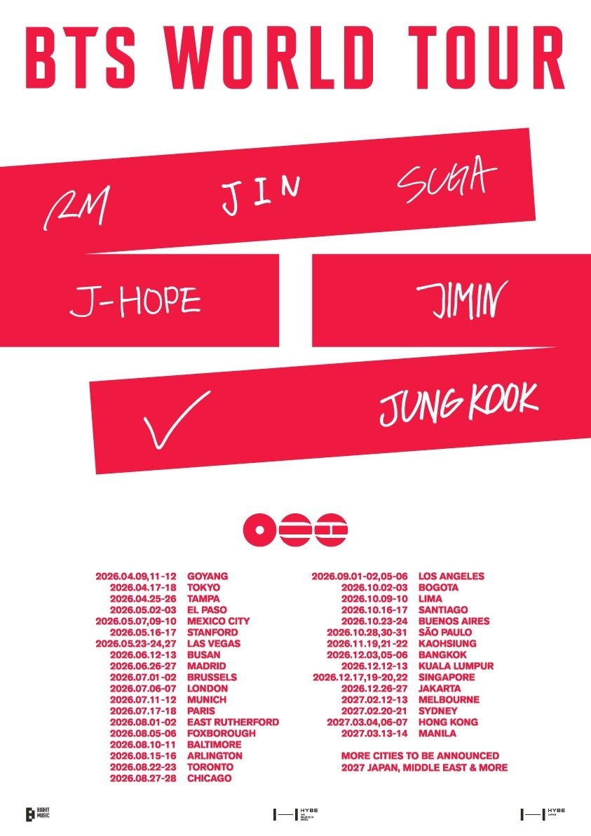 BTS Bakal Konser di Jakarta pada Desember 2026, Berikut Jadwal dan Rangkaian World Tour 2026–2027 di 34 Kota Besar di Dunia