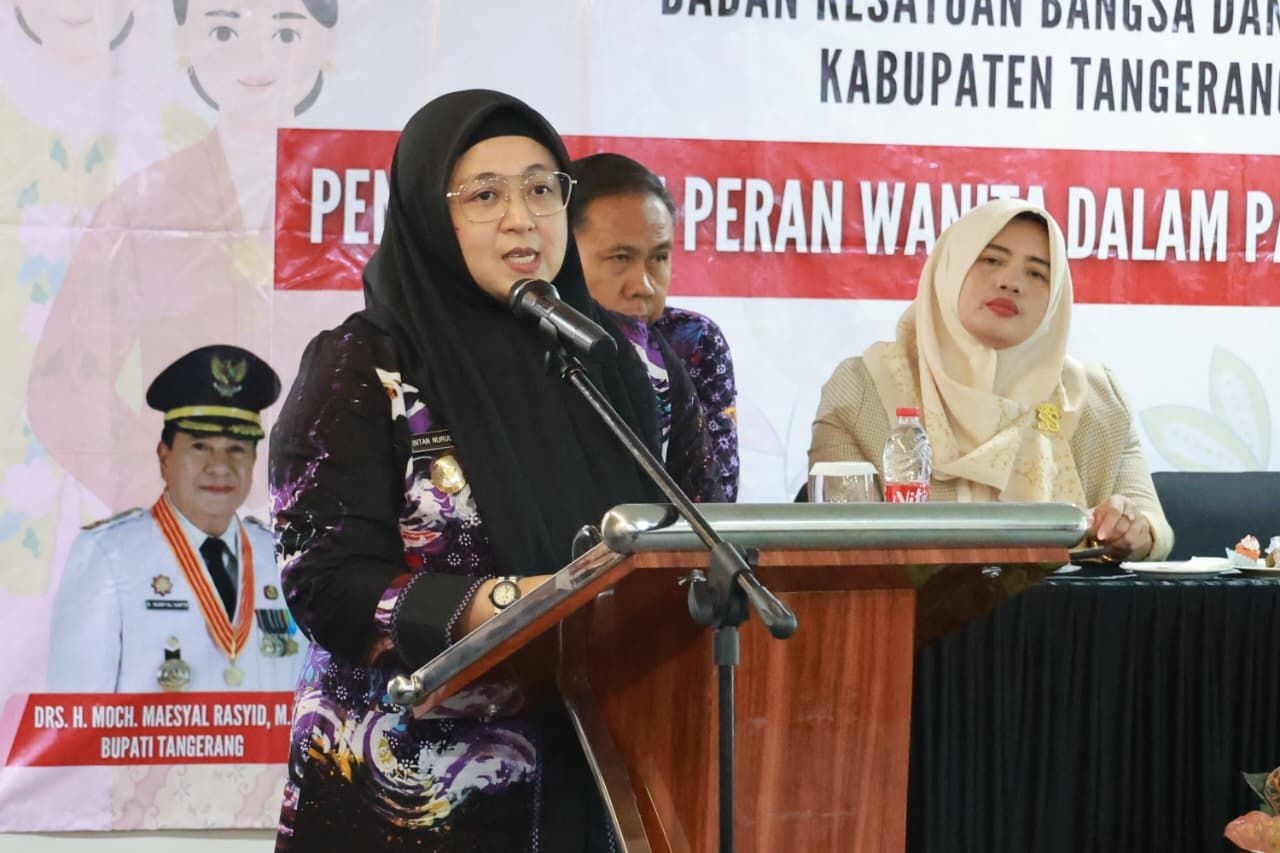 Kesbangpol Kabupaten Tangerang Gelar Sosialisasi Peran Wanita Dalam Demokrasi, Wabup Intan Ajak Kaum Perempuan Cerdas dan Berani Bertindak