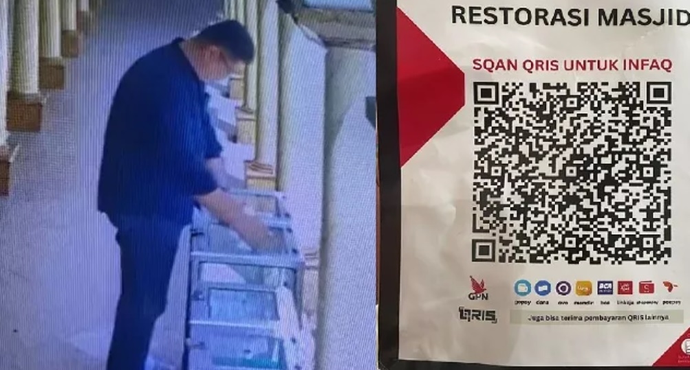 Pelaku Tempelkan 50 Barcode QRIS Palsu di Kotak Amal Masjid Istiqlal