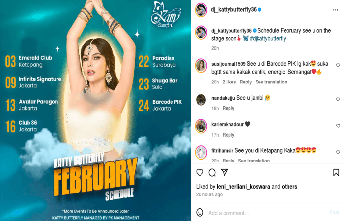 Suka Dugem? Berikut Jadwal Manggung DJ Katty Butterfly Selama Februari 2024, Jangan Sampai Terlewatkan!