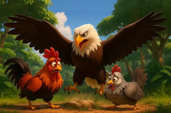 Dongeng Anak: Sejarah Elang Memusuhi Ayam