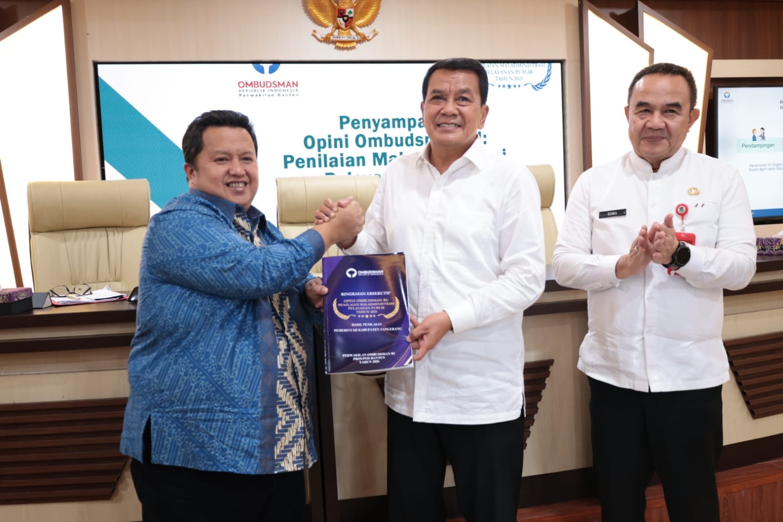 Mantap! Pemkab Tangerang Raih Opini Kualitas Tinggi Tanpa Maladministrasi dari Ombudsman RI