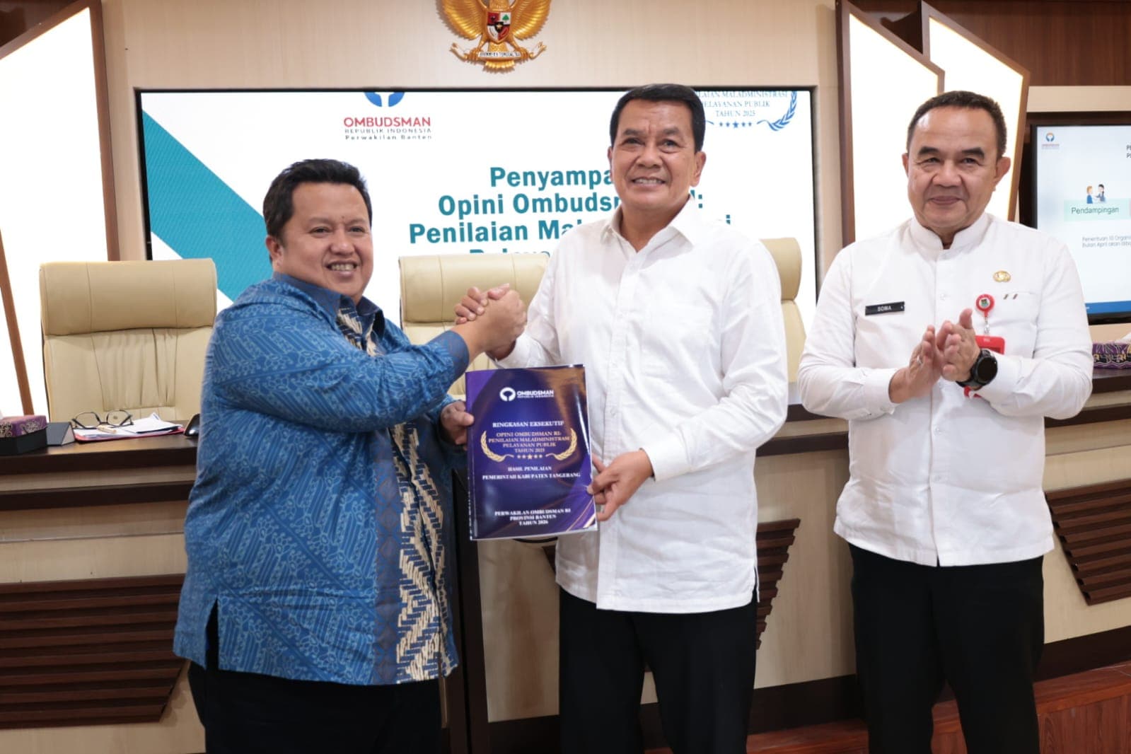 Mantap! Pemkab Tangerang Raih Opini Kualitas Tinggi Tanpa Maladministrasi dari Ombudsman RI