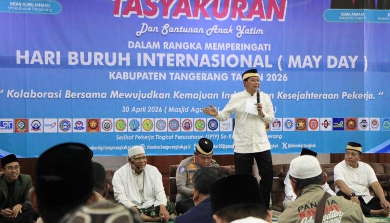Gelar Tasyakuran dan Santunan Yatim di Peringatan May Day 2026, Bupati Tangerang Ajak Buruh Perkuat Sinergi dan Kolaborasi