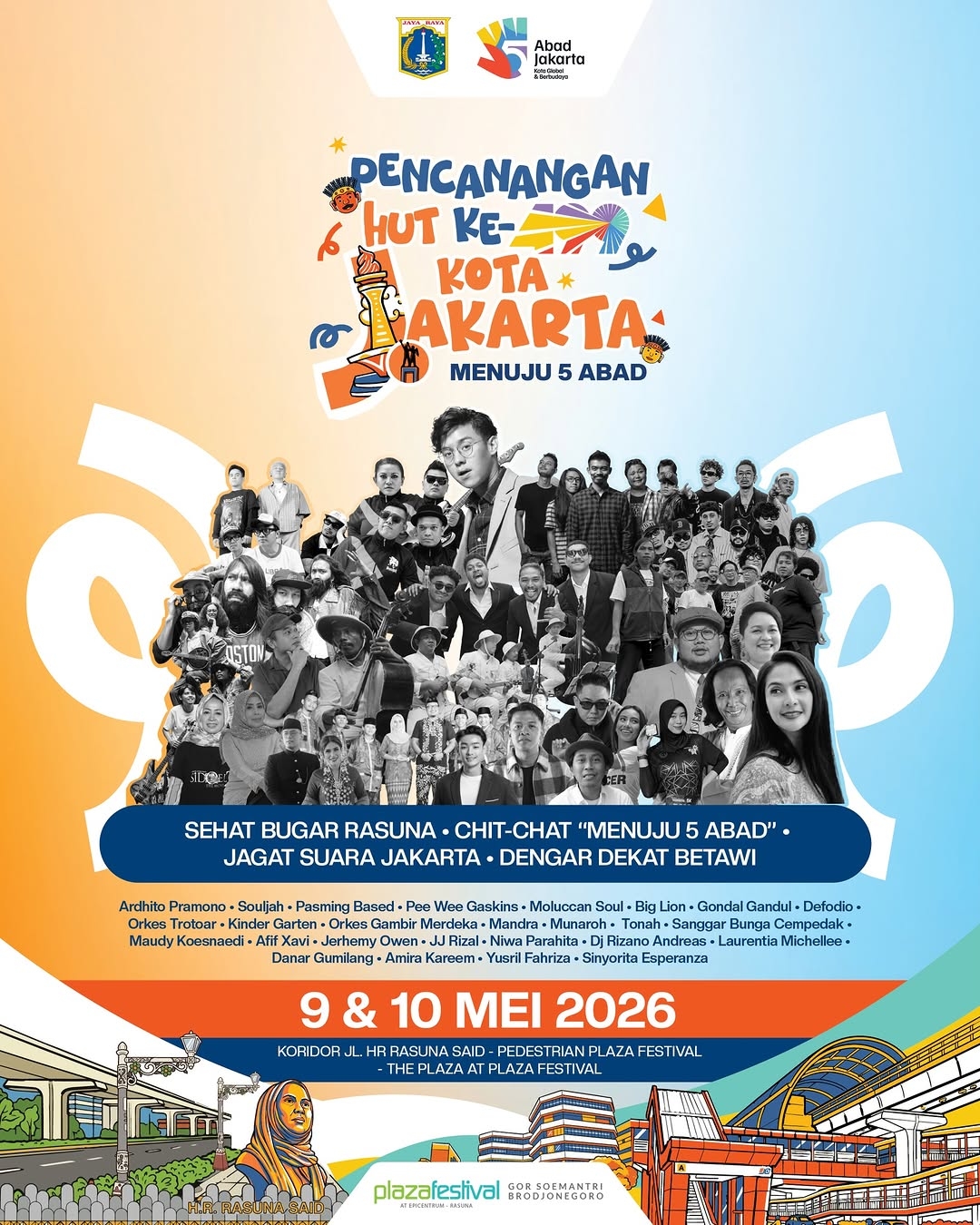 Pencanangan HUT ke-499 Kota Jakarta: Dimeriahkan Konser Pee Wee Gaskin hingga Ardhito Pramono, Cek Tanggal dan Lokasinya di Sini!