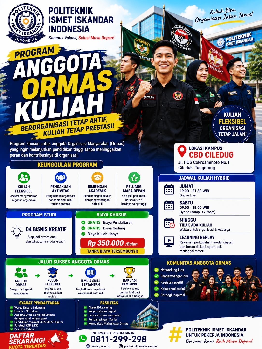 Politeknik Ismet Iskandar Indonesia Luncurkan Program Khusus Anggota Ormas, Ini Syarat dan Biaya Kuliahnya