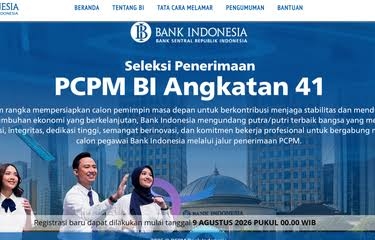 Kabar Gembira! Bank Indonesia Buka Lowongan PCPM Tahun 2026, Cek Syarat dan Jurusan S1/S2 yang Dibutuhkan