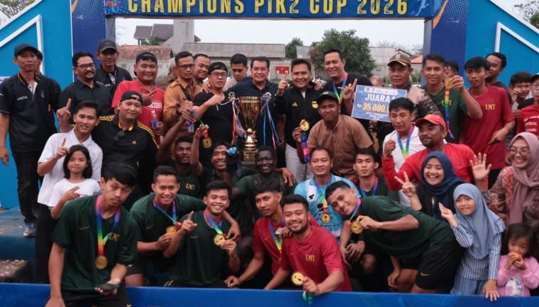 Tutup Liga Bola Open Turnamen PIK 2 di Satradar 401 Mauk, Bupati Maesyal Dorong Olahraga Jadi Penggerak Ekonomi Desa