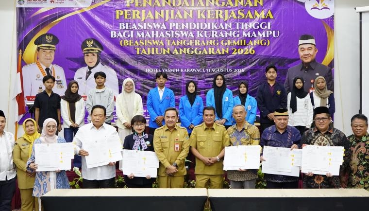 Mantap! Disaksikan Bupati Maesyal, 26 Perguruan Tinggi Tandatangani Kerja Sama Beasiswa Tangerang Gemilang