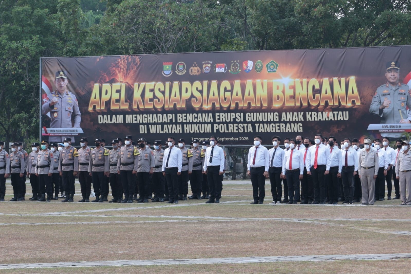 Antisipasi Dampak Erupsi Gunung Anak Krakatau, Pemkab Tangerang Gelar Apel Kesiapsiagaan Bencana bersama TNI-Polri