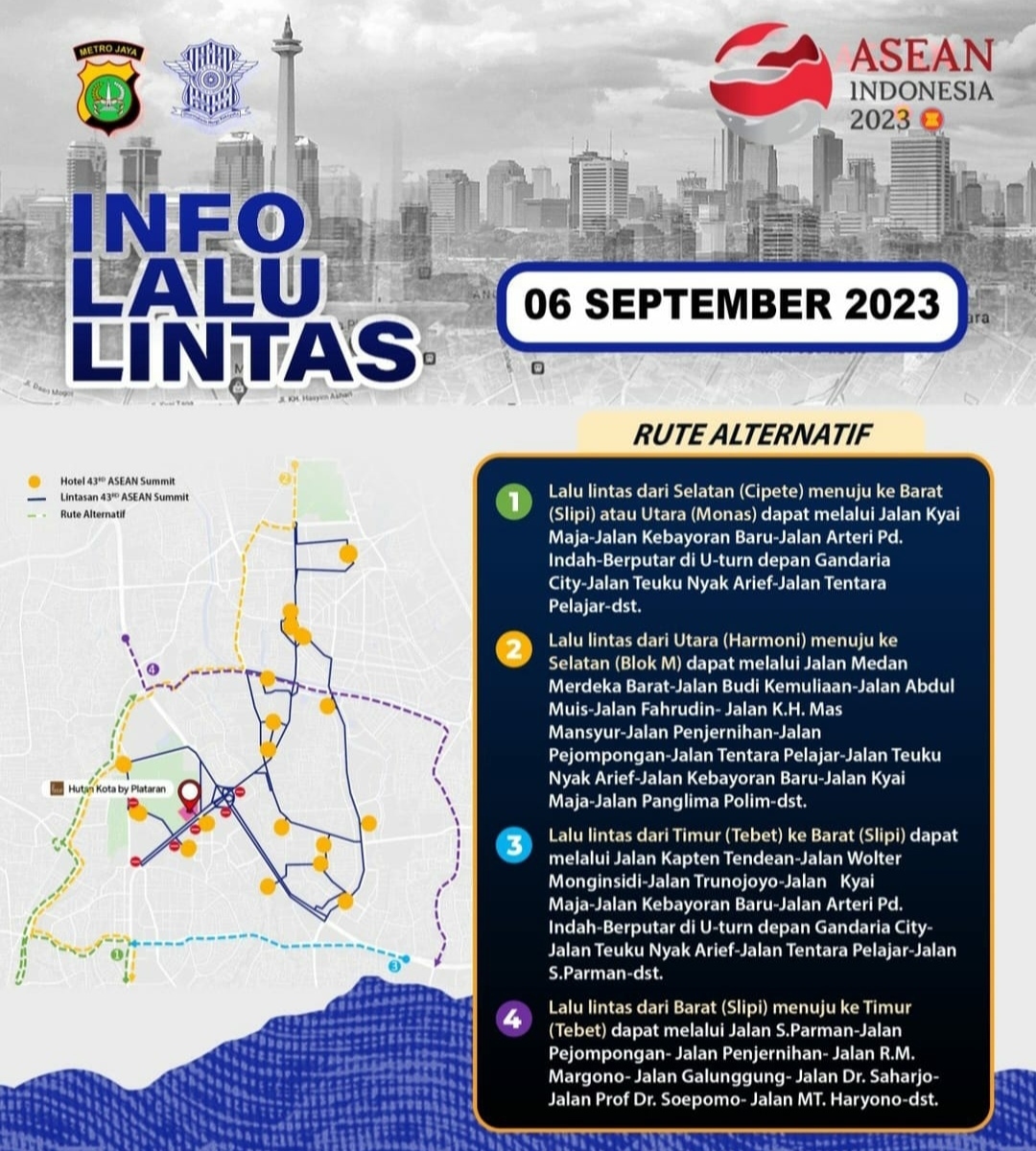 Jalur Alternatif saat KTT ASEAN ke-43 di Jakarta